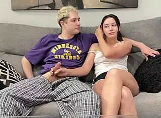 Step Sis Discovers Porn and Gives POV Handjob Facial Cumshot