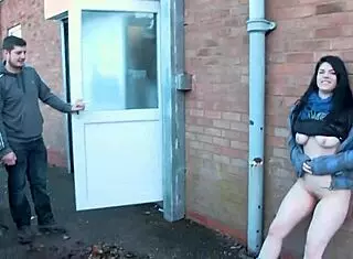 naughty horny babe strips and pisses on street! 😲