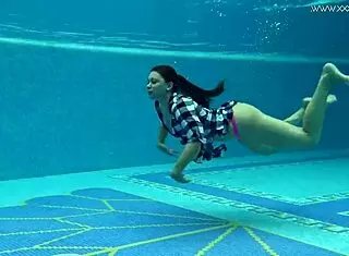 hot big ass euro milf sazan shows off underwater erotics at pool