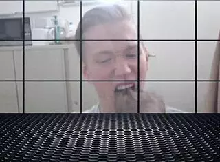 Interracial gay encounter in office setting