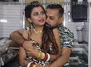 Young Indian Wife Gets Romantic in Kitchen