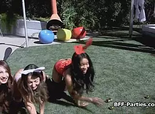 Pov Group Activity with Lingerie Models at Party