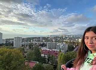Skinny teen gets wild on trampolines and in public spaces
