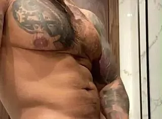 Viktor Rom Plays with His Big Black Cock as Muscular Latino Man Watches