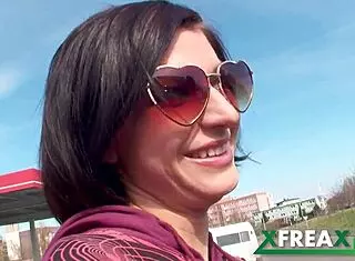 ukrainian lina arian picked up, deep throats big black cock in car