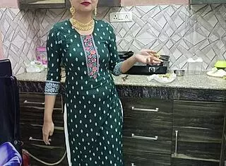 Indian milf fucked with big cock in kitchen