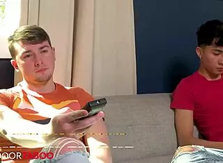 straight hunk’s first gay bang with twink stepbro on nextdoortaboo