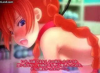Beautiful red-haired anime character gets into some kinky action