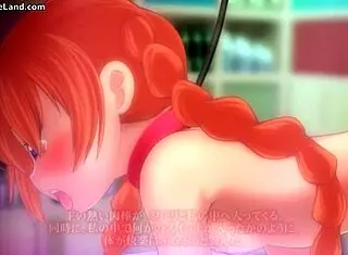 Beautiful red-haired anime character gets into some kinky action