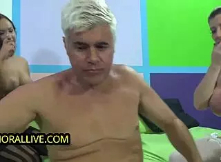 Sara Jay trains thick babe with perfect round tits in doggystyle threesome blowjob