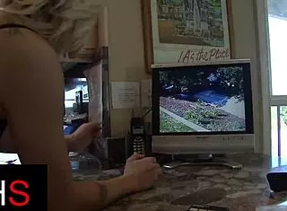 Beautiful blonde teen rides huge black cock, getting creampie in pussy and ass