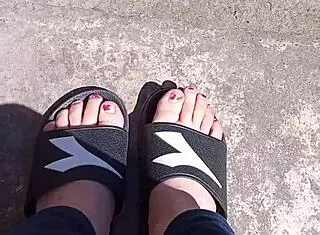 Feet In The Sun Before Pedicure, Feeling Relaxed