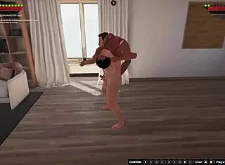 ethan battles farzaneh in wild 3d naked wrestling match