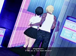 observing two brothers fucking a witch in the online game, leading to hentai anime masturbation and cum