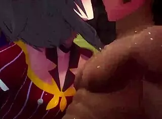 In Konosuba the animation, characters engage in deepthroat and riding scenes. They form a threesome with creampie and doggystyle action.