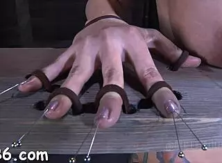 Bound Slaves Stripped Naked in Small Cage for Spanking and Blowjob