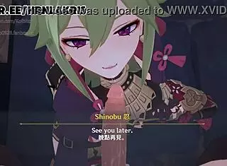 Horny Lakris from Genshin Impact enjoys blowjob and pussy play in 3D anime