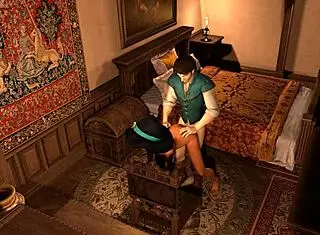 flynn bangs jasmine in standing sex, aladdin tangled parody! 🔥