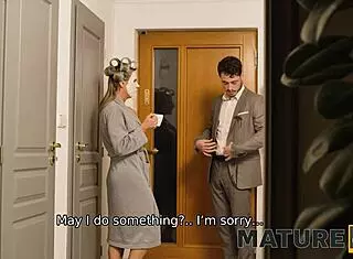 mature4k blonde cougar seduces with her big shaved tits