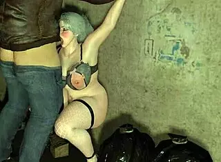 Plump Cougar in Outfit Spreads Legs on Street, Showing Big Tits and Boobs