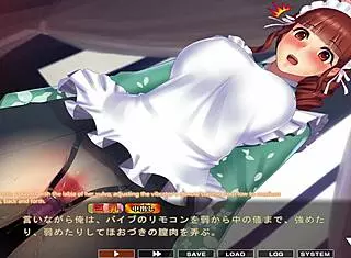 in this hentai game, the crossdressing maid hozuki with big tits serves in scene 2 english