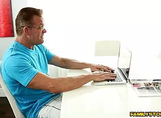 britanny shae gets fucked hard doggystyle by step dad with monster cock blowjob