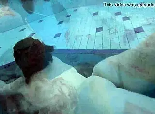 anna and lada relax in pool with bikinis on brunette beauties