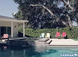 lesbian milf and her friend scissoring with the cute busty teen 18+ babe