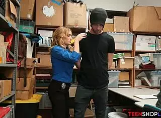 Milf LP officer fucks shoplifter in back office 😏