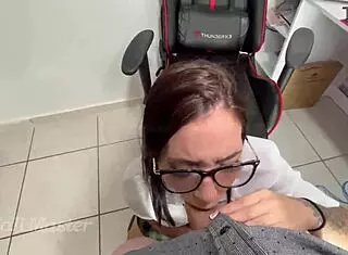 College girl seduces professor for grades with wild action