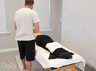 Huge tits redhead milf oiled for intense massage with happy ending