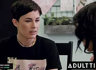 Lesbian Milf Seduces Petite 18+ Girl Into Interracial Pussy Eating