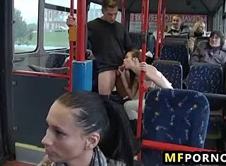 Teen Bonnie Shaiww gets drilled hard on a public bus in wild outdoor action.
