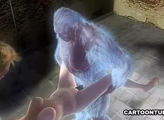 Busty 3D cartoon babe double teamed in jail cell!