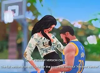 Intense courtside action in 3D hentai