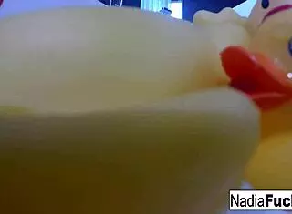 Sexy Nadia Exclaims, Bath Time with Duckies!
