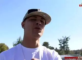 Skinny blonde slut with small tits takes massive cumshot. It covers her boobs and face completely.