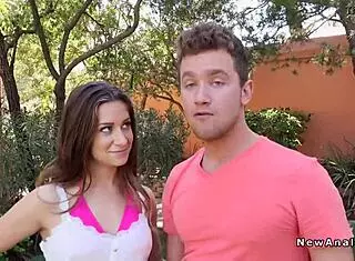 Couple Enjoys Intense Anal Fucking in Backyard with Monster Cock