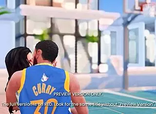 Intense courtside action in 3D hentai