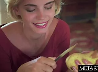 watch this cute blonde strip naked and masturbate wildly!