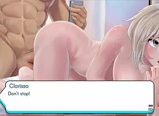 lets play with gamer girls clarissa in hentai anime setting