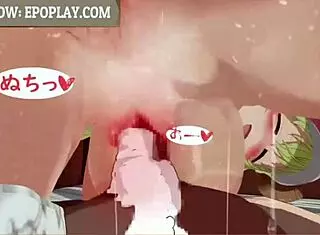 Ilulu-chan Lucoa-chan and Hestia-chan squeeze ass in 3d hentai anime cartoon horny scene