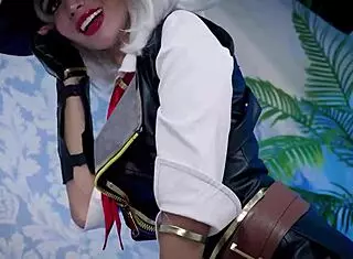 Ashe From Overwatch in Hardcore Cosplay: Masturbation, Cum, Assfucking with Anal Toys