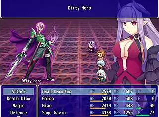 Cute demon queen with big tits finally avenges hero with creampie in final part