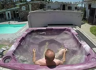 Dayanara relaxes in a pov hot tub session.