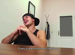 Pov bareback gay banging with muscular Czech hunk needing quick cash for dirty scout.