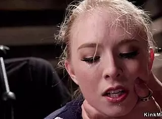 Blonde feels submission sucking and fucking huge cock