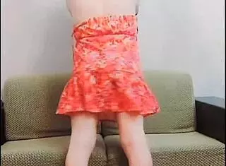 Sissy Crossdresser in Sexy Dress Shows Off Big White Ass