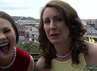 Amateur British MILF in Hardcore Threeway with Teens and Stockings