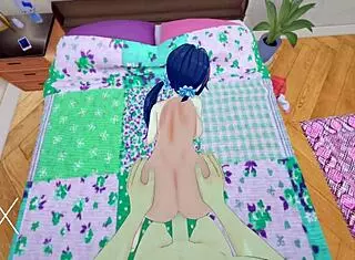 Anime hentai game mita sex in various positions and blowjob